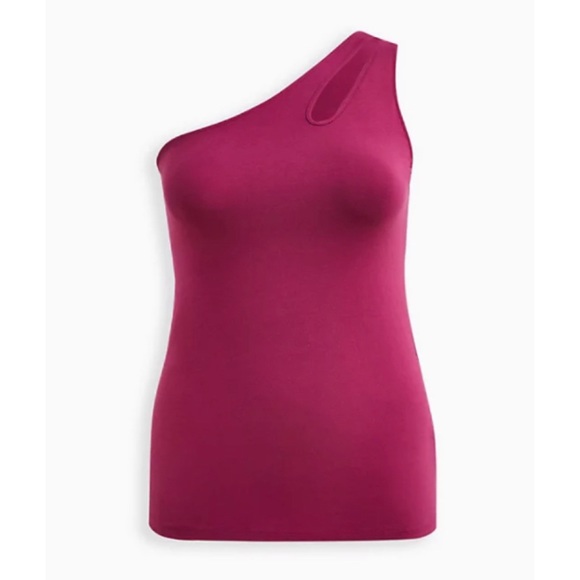 🆕 Berry Foxy One Shoulder Cutout Top 2 2X 18 20 NWT Torrid New! - Picture 4 of 5